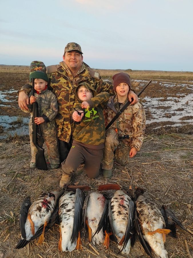 Waterfowl hunt in the South Louisiana rice fields